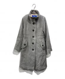 BLUE LABEL CRESTBRIDGE（ブルーレーベルクレストブリッジ）の古着「ファインウールダブルビーバースタンドカラーコート」｜グレー