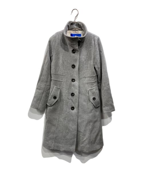 BLUE LABEL CRESTBRIDGE（ブルーレーベルクレストブリッジ）BLUE LABEL CRESTBRIDGE (ブルーレーベルクレストブリッジ) ファインウールダブルビーバースタンドカラーコート グレー サイズ:38の古着・服飾アイテム