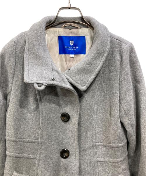 BLUE LABEL CRESTBRIDGE（ブルーレーベルクレストブリッジ）BLUE LABEL CRESTBRIDGE (ブルーレーベルクレストブリッジ) ファインウールダブルビーバースタンドカラーコート グレー サイズ:38の古着・服飾アイテム