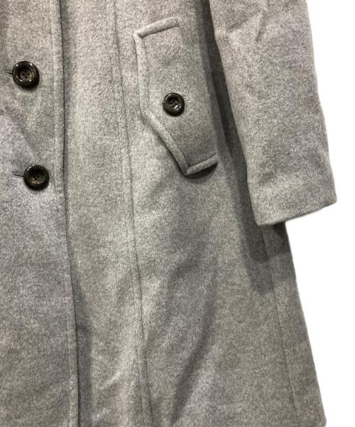 BLUE LABEL CRESTBRIDGE（ブルーレーベルクレストブリッジ）BLUE LABEL CRESTBRIDGE (ブルーレーベルクレストブリッジ) ファインウールダブルビーバースタンドカラーコート グレー サイズ:38の古着・服飾アイテム