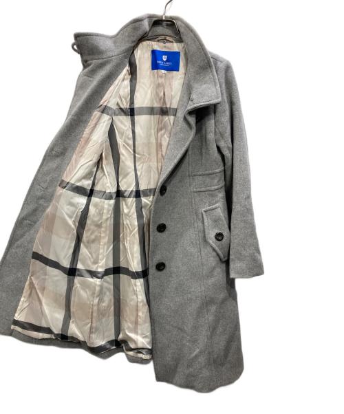 BLUE LABEL CRESTBRIDGE（ブルーレーベルクレストブリッジ）BLUE LABEL CRESTBRIDGE (ブルーレーベルクレストブリッジ) ファインウールダブルビーバースタンドカラーコート グレー サイズ:38の古着・服飾アイテム