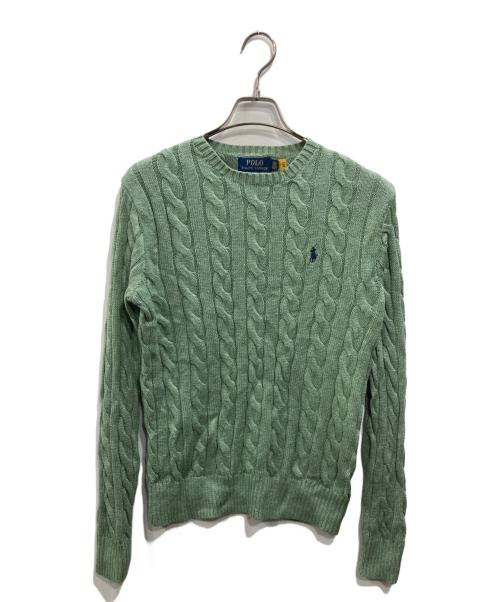 POLO RALPH LAUREN（ポロ・ラルフローレン）POLO RALPH LAUREN (ポロ・ラルフローレン) ケーブルニット グリーン サイズ:SIZE XSの古着・服飾アイテム