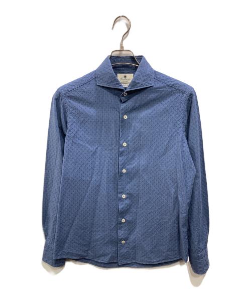 giannetto（ジャンネット）giannetto (ジャンネット) VINCI FIT ホリゾンタルカラーシャツ ネイビー サイズ:Mの古着・服飾アイテム