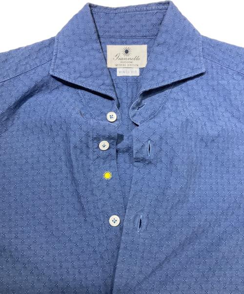 giannetto（ジャンネット）giannetto (ジャンネット) VINCI FIT ホリゾンタルカラーシャツ ネイビー サイズ:Mの古着・服飾アイテム