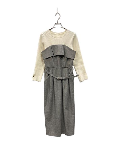 JUSGLITTY（ジャスグリッティー）JUSGLITTY (ジャスグリッティー) ベアドッキングワンピース グレー サイズ:1の古着・服飾アイテム
