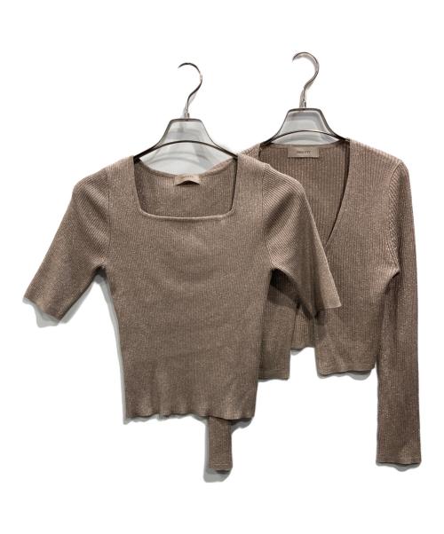 JUSGLITTY（ジャスグリッティー）JUSGLITTY (ジャスグリッティー) ポイントカーデアンサンブル ブラウン サイズ:SIZE 2の古着・服飾アイテム