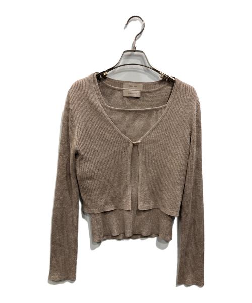 JUSGLITTY（ジャスグリッティー）JUSGLITTY (ジャスグリッティー) ポイントカーデアンサンブル ブラウン サイズ:SIZE 2の古着・服飾アイテム