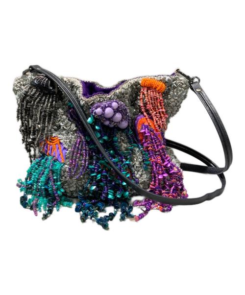 JAMIN PUECH（ジャマンピュエッシュ）JAMIN PUECH (ジャマンピュエッシュ) ビーズ刺繍バッグ グレーの古着・服飾アイテム