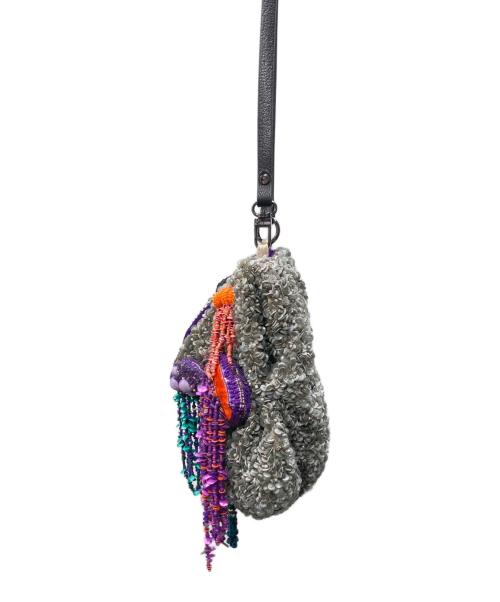 JAMIN PUECH（ジャマンピュエッシュ）JAMIN PUECH (ジャマンピュエッシュ) ビーズ刺繍バッグ グレーの古着・服飾アイテム