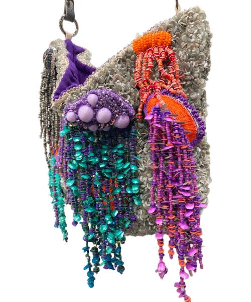 JAMIN PUECH（ジャマンピュエッシュ）JAMIN PUECH (ジャマンピュエッシュ) ビーズ刺繍バッグ グレーの古着・服飾アイテム