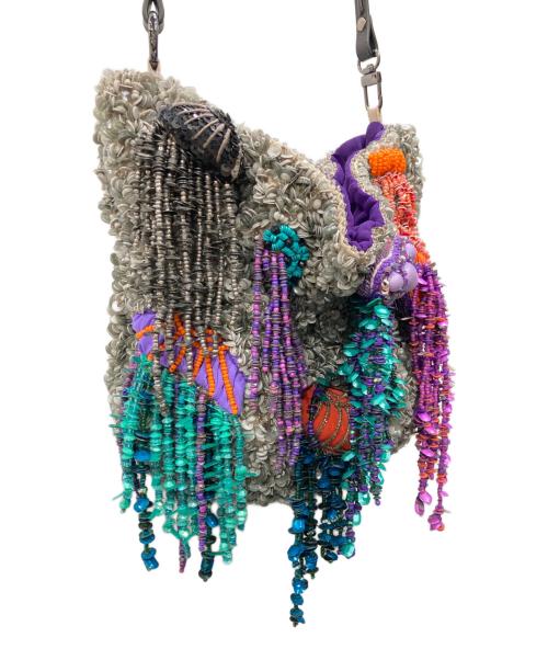 JAMIN PUECH（ジャマンピュエッシュ）JAMIN PUECH (ジャマンピュエッシュ) ビーズ刺繍バッグ グレーの古着・服飾アイテム