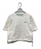 LACOSTEラコステ）の古着「裾口ドローストリング入りクロップドTシャツ」｜ホワイト
