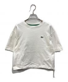 LACOSTE（ラコステ）の古着「裾口ドローストリング入りクロップドTシャツ」｜ホワイト