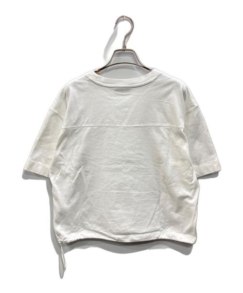 LACOSTE（ラコステ）LACOSTE (ラコステ) 裾口ドローストリング入りクロップドTシャツ ホワイト サイズ:36の古着・服飾アイテム