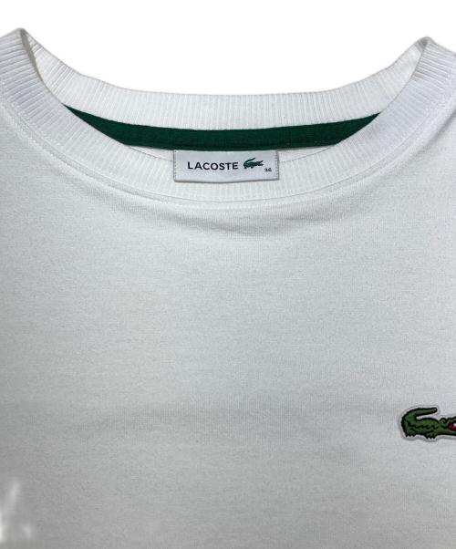 LACOSTE（ラコステ）LACOSTE (ラコステ) 裾口ドローストリング入りクロップドTシャツ ホワイト サイズ:36の古着・服飾アイテム