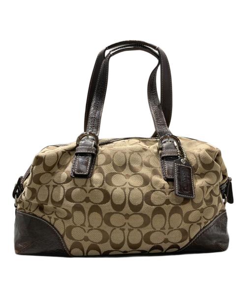 COACH（コーチ）COACH (コーチ) シグネチャー ハンドバッグ ベージュの古着・服飾アイテム