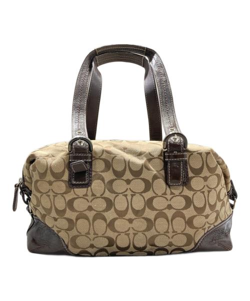 COACH（コーチ）COACH (コーチ) シグネチャー ハンドバッグ ベージュの古着・服飾アイテム
