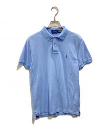POLO RALPH LAUREN（ポロ・ラルフローレン）の古着「CUSTOM SLIM FIT ポロシャツ」｜ブルー