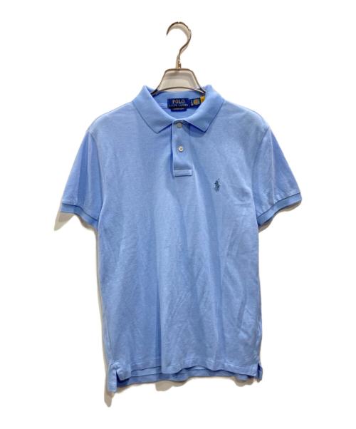 POLO RALPH LAUREN（ポロ・ラルフローレン）POLO RALPH LAUREN (ポロ・ラルフローレン) CUSTOM SLIM FIT ポロシャツ ブルー サイズ:Sの古着・服飾アイテム