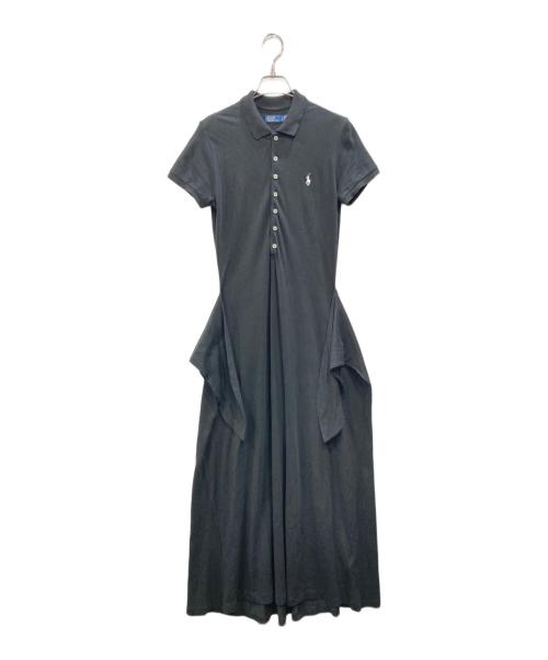 POLO RALPH LAUREN（ポロ・ラルフローレン）POLO RALPH LAUREN (ポロ・ラルフローレン) タイフロント メッシュ ポロ ドレス ブラック サイズ:Sの古着・服飾アイテム