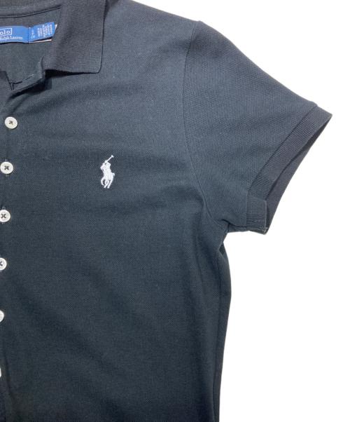 POLO RALPH LAUREN（ポロ・ラルフローレン）POLO RALPH LAUREN (ポロ・ラルフローレン) タイフロント メッシュ ポロ ドレス ブラック サイズ:Sの古着・服飾アイテム