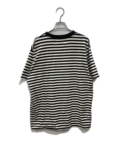 Yuko Higuchi（ユウコ ヒグチ）Yuko Higuchi (ユウコ ヒグチ) Tシャツ しましまどじょう飼っていい？ ブラック×ホワイト サイズ:Lの古着・服飾アイテム