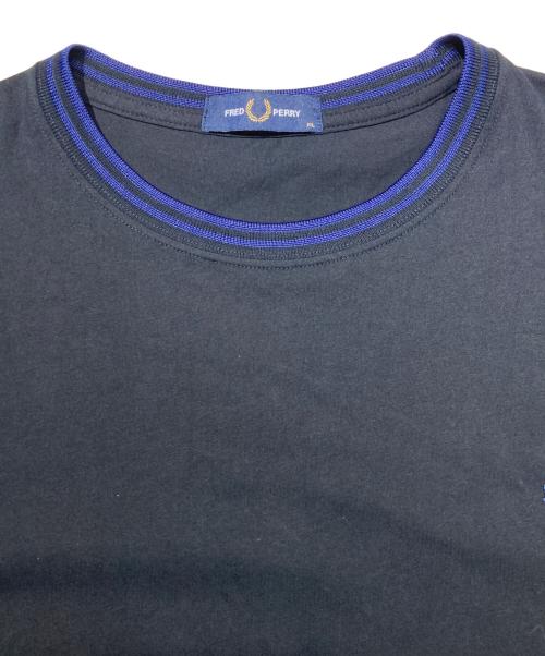 FRED PERRY（フレッドペリー）FRED PERRY (フレッドペリー) TWIN TIPPED T-SHIRT ブラック×ネイビー サイズ:XLの古着・服飾アイテム