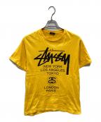stussyステューシー）の古着「WORLD TOUR TEE」｜イエロー