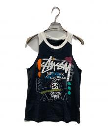 stussy（ステューシー）の古着「World Tour Tank Top（ワールドツアータンクトップ）」｜ブラック