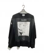 KINGLY MASK×NANAキングリーマスク×ナナ）の古着「岡崎真一 ロングスリーブカットソー」｜ブラック