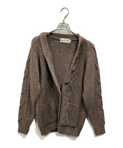Alderney（アルダニー）Alderney (アルダニー) フィッシャーマン ケーブルニットカーディガン ブラウン サイズ:SIZE 38の古着・服飾アイテム