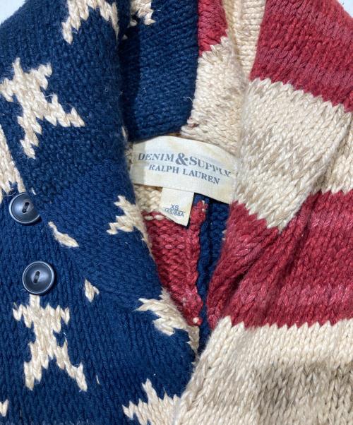 Denim & Supply Ralph Lauren（デニム＆サプライ ラルフローレン）DENIM & SUPPLY RALPH LAUREN (デニム＆サプライ ラルフローレン) 星条旗柄ショールカラーカーディガン マルチカラー サイズ:XSの古着・服飾アイテム