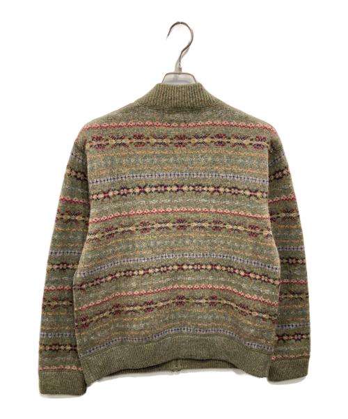POLO RALPH LAUREN（ポロ・ラルフローレン）POLO RALPH LAUREN (ポロ・ラルフローレン) フェアアイル ジップアップニット グリーン サイズ:Mの古着・服飾アイテム