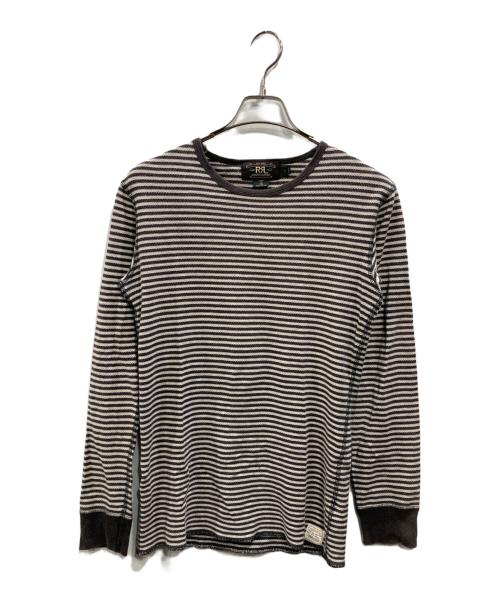 RRL（ダブルアールエル）RRL (ダブルアールエル) 三ツ星タグ ボーダーサーマルカットソー グレー サイズ:SIZE Sの古着・服飾アイテム