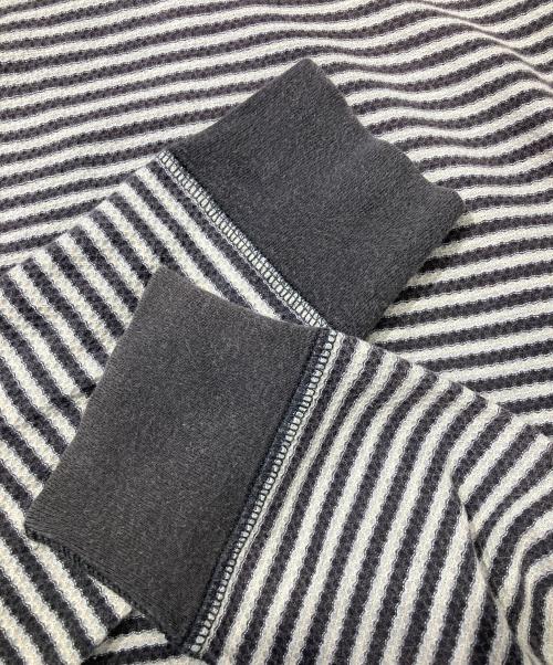 RRL（ダブルアールエル）RRL (ダブルアールエル) 三ツ星タグ ボーダーサーマルカットソー グレー サイズ:SIZE Sの古着・服飾アイテム