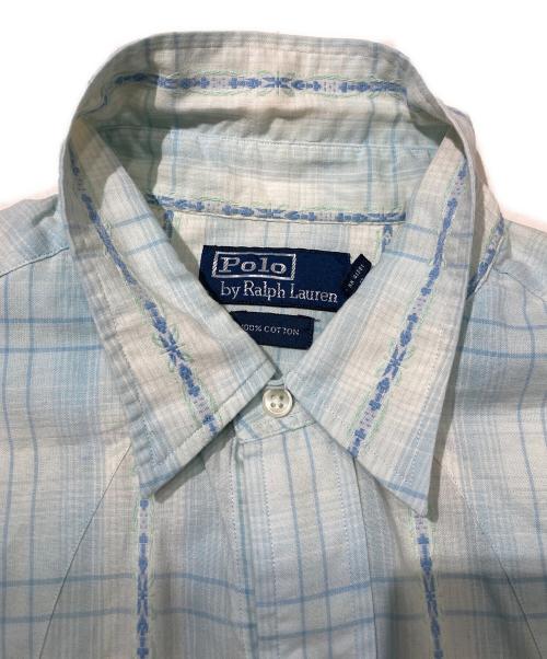 POLO RALPH LAUREN（ポロ・ラルフローレン）POLO RALPH LAUREN (ポロ・ラルフローレン) ウエスタンシャツ スカイブルー サイズ:Mの古着・服飾アイテム