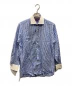 RALPH LAUREN Purple Labelラルフ ローレン パープル レーベル）の古着「ストライプシャツ」｜ブルー