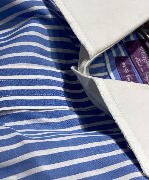 RALPH LAUREN Purple Label（ラルフ ローレン パープル レーベル）RALPH LAUREN PURPLE LABEL (ラルフ ローレン パープル レーベル) ストライプシャツ ブルー サイズ:15－32の古着・服飾アイテム