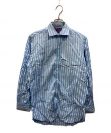 RALPH LAUREN Purple Label（ラルフ ローレン パープル レーベル）の古着「ストライプシャツ」｜ブルー