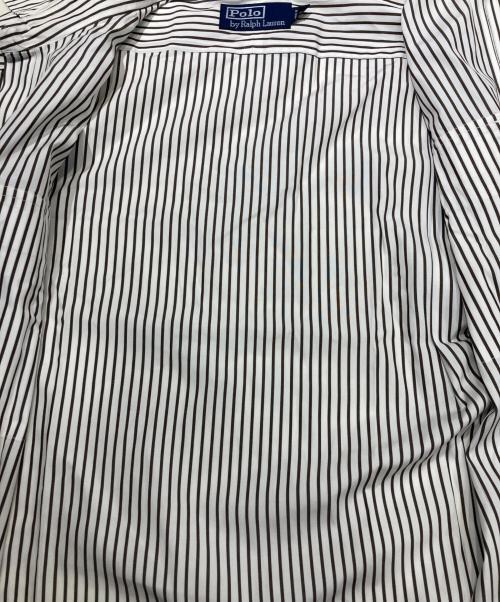 POLO RALPH LAUREN（ポロ・ラルフローレン）POLO RALPH LAUREN (ポロ・ラルフローレン) エポレット付きストライプシャツ ホワイト サイズ:SIZE Mの古着・服飾アイテム