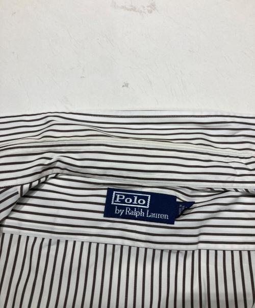 POLO RALPH LAUREN（ポロ・ラルフローレン）POLO RALPH LAUREN (ポロ・ラルフローレン) エポレット付きストライプシャツ ホワイト サイズ:SIZE Mの古着・服飾アイテム