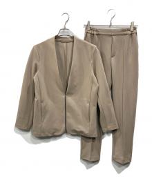 THE SUIT COMPANY SHE（ザスーツカンパニーシー）の古着「ウォッシャブル ジョーゼットストレッチ セットアップ」｜ベージュ