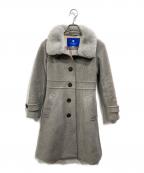 BLUE LABEL CRESTBRIDGEブルーレーベルクレストブリッジ）の古着「ファインウールダブルビーバースタンドカラーコート」｜グレー
