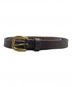 TORYトリー）の古着「LEATHER STITCHED PATTERN 3/4” BRIDLE LEATHER BELT」｜ブラウン