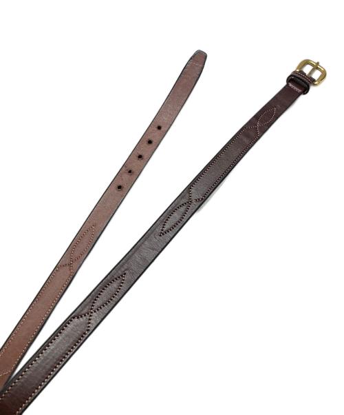 TORY（トリー）TORY (トリー) LEATHER STITCHED PATTERN 3/4” BRIDLE LEATHER BELT ブラウン サイズ:30の古着・服飾アイテム