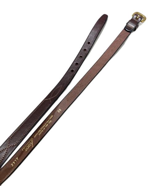 TORY（トリー）TORY (トリー) LEATHER STITCHED PATTERN 3/4” BRIDLE LEATHER BELT ブラウン サイズ:30の古着・服飾アイテム