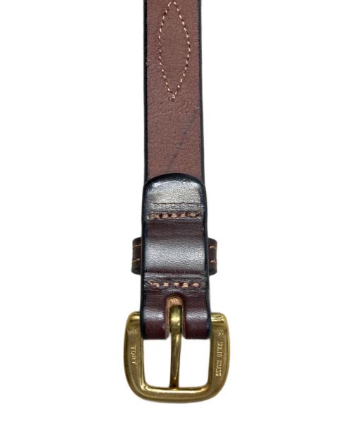 TORY（トリー）TORY (トリー) LEATHER STITCHED PATTERN 3/4” BRIDLE LEATHER BELT ブラウン サイズ:30の古着・服飾アイテム