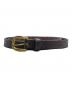 TORY（トリー）の古着「LEATHER STITCHED PATTERN 3/4” BRIDLE LEATHER BELT」｜ブラウン