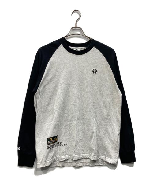 Aape BY A BATHING APE（エーエイプ バイ アベイシングエイプ）Aape BY A BATHING APE (エーエイプ バイ アベイシングエイプ) ラグランカットソー グレー サイズ:Mの古着・服飾アイテム