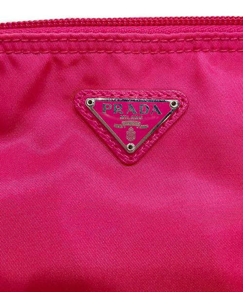 PRADA（プラダ）PRADA (プラダ) 三角ロゴナイロンポーチ ピンクの古着・服飾アイテム